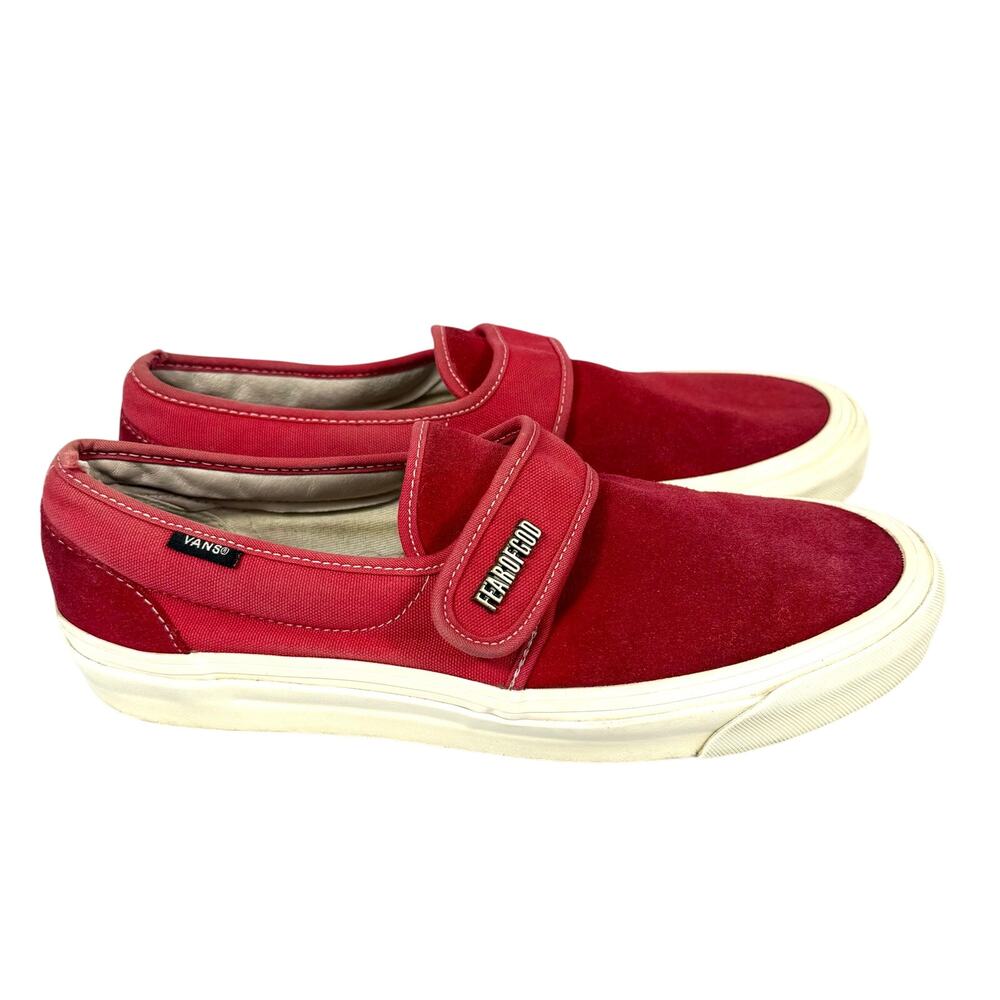 Vans 47 DX Sneakers Fear of God Slip On Shoes Mens 9.5 Womens 11 Red Suede